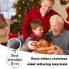 Брелок из нержавеющей стали «Папа от сына», лучший папа на свете, брелок в подарок, двухсторонний брелок с буквенным принтом, сердечный подарок на День Святого Валентина