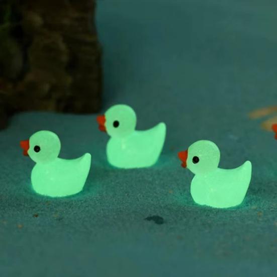 20 шт., светящиеся в темноте мини-утки, украшения в виде утки из смолы, очаровательные скульптуры утки для сада, украшения дома, вечеринки