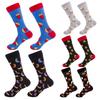 5 Pairs Men Funny Food-Themed Crew Socks Hot Dog Chips Beer Humburger Hosiery