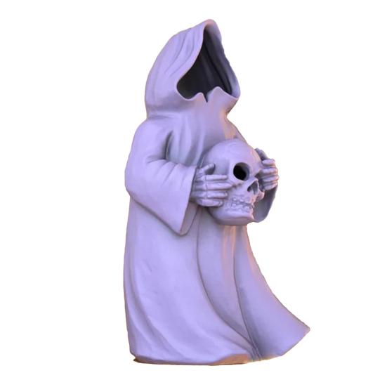 Halloween Decoration 3D Printed Ghosts Figure Faceless Standing Ghost Statue Ornament with LED Tea Lights