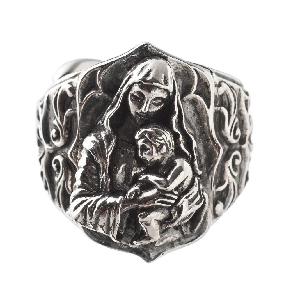 Кольцо Artemis Classic Дева Мария с младенцем Серебряный аксессуар для мужчин и Серебро 925 пробы (ac-acr0261) - Женщины, Ювелирные изделия, Кольцо,