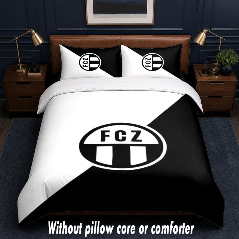 FC Zürich Design Bed Bedding Set 1 Duvet Cover + 2 Pillowcases Soft Breathable Household Bed Linens