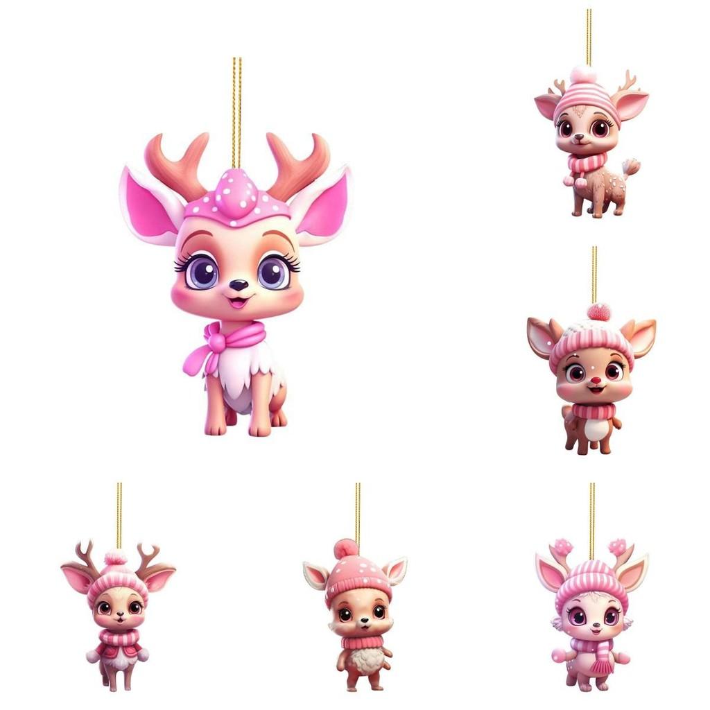 Car Reindeer Pendant Acrylic Material With Christmas Theme For Vehicle Interior