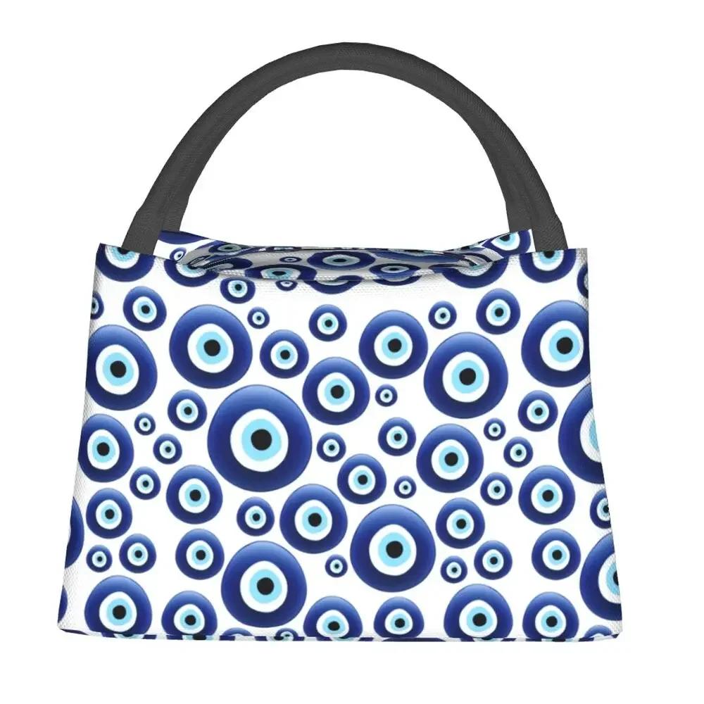 Греческий Назар Злой Глаз Украшение Изолированные Сумки Для Обеда Женщин Талисман На Счастье Амулет Многоразовый Термоохладитель Еда Ланч-Бокс Работа Путешествия