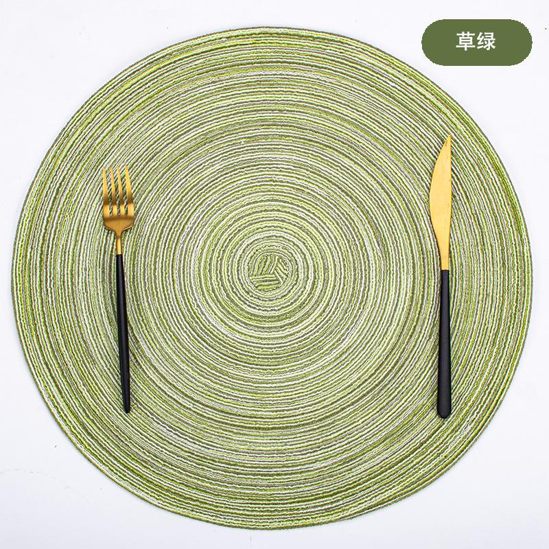 Cotton yarn thermal insulation mat, coaster, western food mat, dining table mat, anti-scalding Japanese-style woven round Nordic bowl