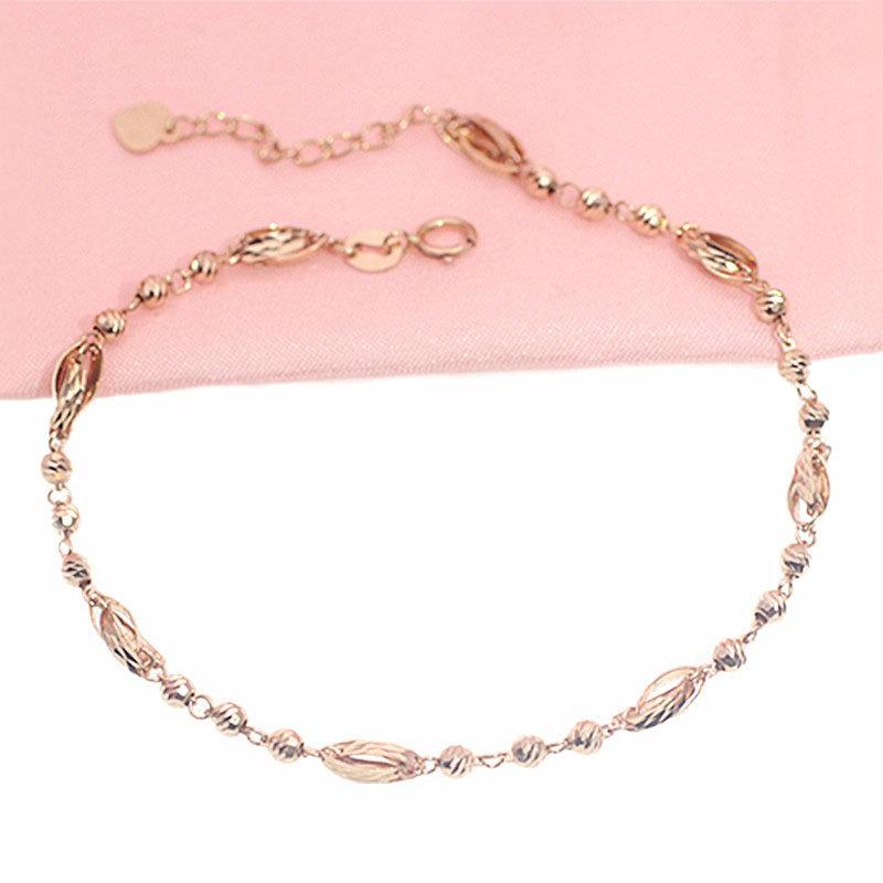 Фиолетовый Позолоченный Цвет Розового Золота Золотой Фиолетовый Золотой Повседневный Блестящий Браслет с Переводными Бусинами Женский Высокий Стиль