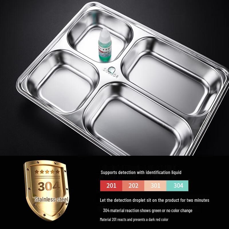 304 Stainless Steel 5-Compartment Lunch Tray