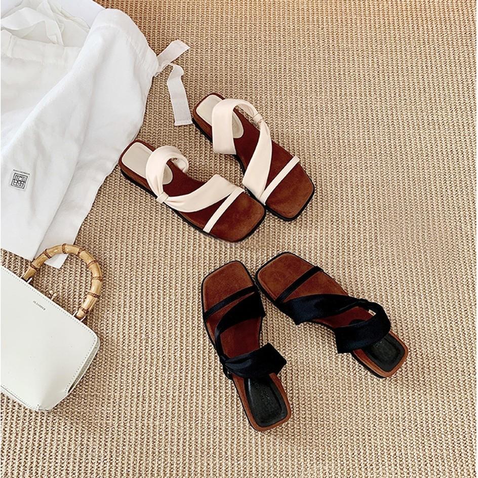 Интернет-знаменитости с тем же два носят драг~ 4 см квадратная голова на высокой толстой подошве обертывание с пляжными шлепанцами женские сандалии носить лето