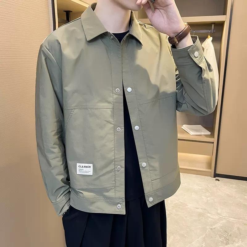 Новая мужская куртка весна-осень с короткими лацканами повседневная одежда