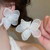 Iron Wire Iron Mesh Flower Earrings Big Floral Exaggerated Women Floral Ear Studs Pearl Jewelry Accessories Ladies Stud Earrings