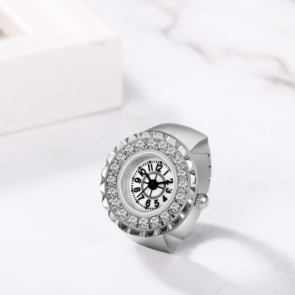 Ring Watch Diamond Ring Free Cute Ring Watch Analog Waterproof Quartz Watch Alloy Stainless Steel Fashion Accessory Birthday Christmas Day Present