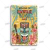 Забавная жестяная табличка Aloha Tiki Bar, Винтажный пляжный бар, Паб Арт, Настенный декор, Металлическая пластина, Ретро Гавайская красавица, Жестяные таблички