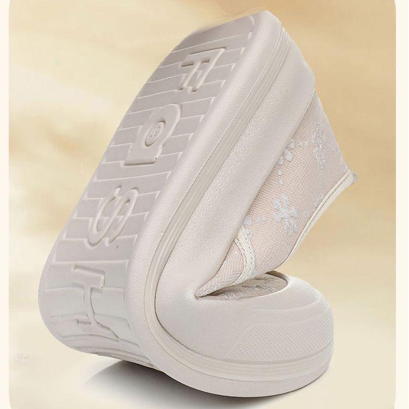 2024 новые осенние женские парусиновые туфли на толстой подошве для девочек, повседневные кроссовки для ходьбы, мокасины, нескользящие женские туфли на плоской подошве