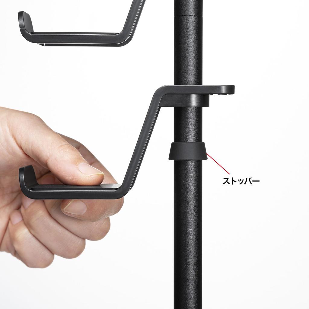 Sanwa Supply Подставка для игрового контроллера с зажимом для наушников (С держателем/черный) JY-STN2BK