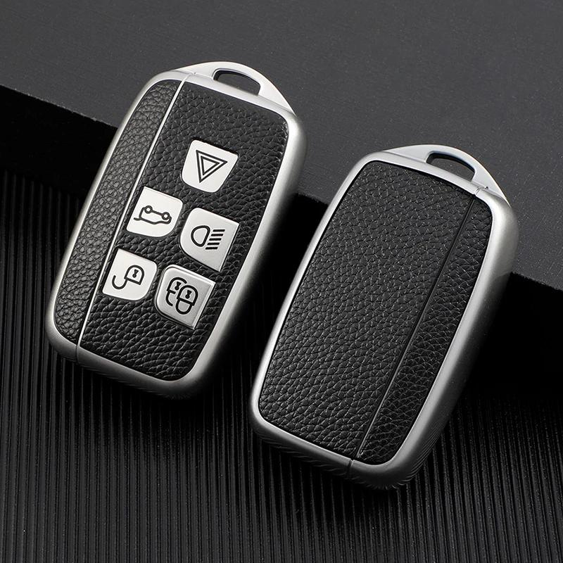 For Land Rover Range Rover Discovery Evoque Sport Velar for Jaguar XE E-Pace TPU Leather Car Remote Key Case Cover Shell Fob