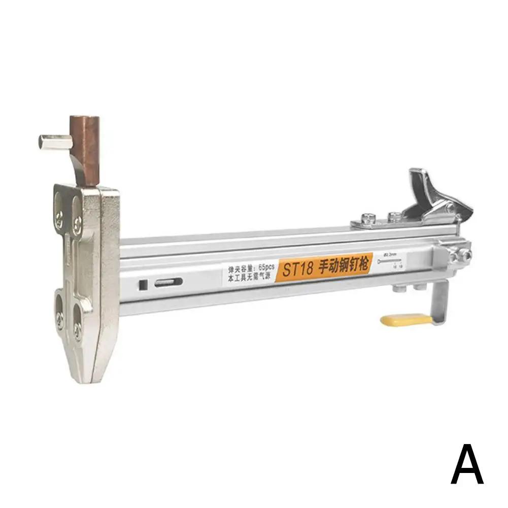 Ручной стальной гвоздезабивной пистолет ST18 Полуавтоматический цементный гвоздезабивной пистолет Пистолет-такер Проволочное устройство Машина для забивки пазов Деревообработка Гвоздезабивной пистолет L8D3