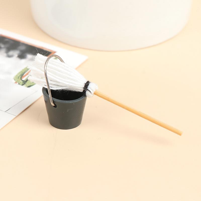 1Комплект 1:12 Миниатюрный кукольный домик для кухни, ведро для швабры, декоративная игрушка для кукольного домика