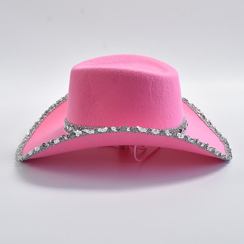 Новая Розовая Ковбойская Шляпа Для Женщин Западная Ковбойка Stetson Девочек Горячая Девушка Вечеринка Платье Джазовые Шляпы