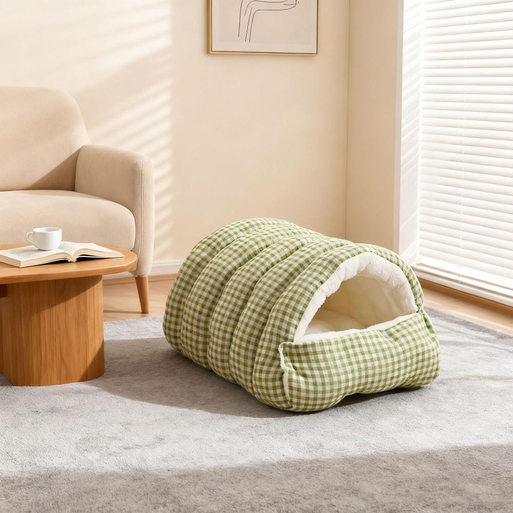 Warm Winter Cat Bed Plush Cat Cotton Nest Universal Semi-sealed Pet Bed for Rabbit Cats