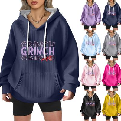 Женская модная повседневная толстовка с длинными рукавами и принтом рождественского ангела