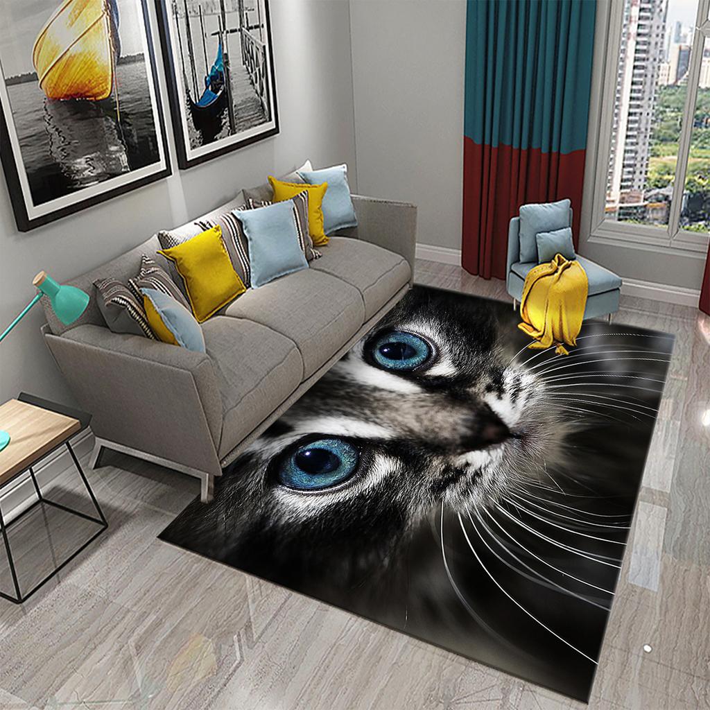Коврик для спальни, коврик для ванной комнаты, домашний декор, нескользящий дверной коврик, милый загадочный ковер с черным котом, ковер для гостиной