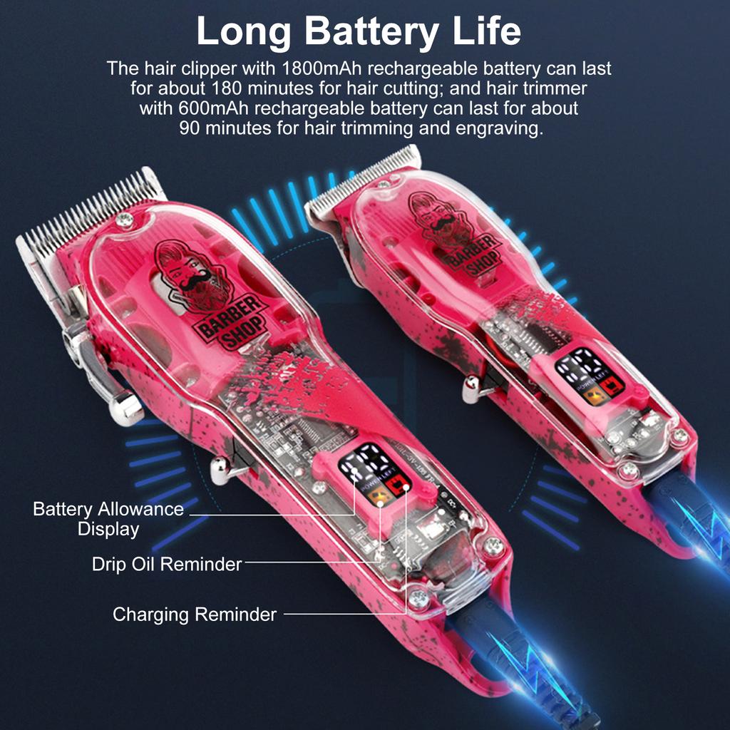 Electric Hair Clippers Cordless Hair Trimmer Men " S Haircut Kit with 16 Guide Combs Hair Trimming