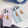 Чехол для телефона в стиле INS с мишкой для iPhone 17 14 16 15 12 11 Pro Max 13 17 Plus Мягкий силиконовый чехол Funda