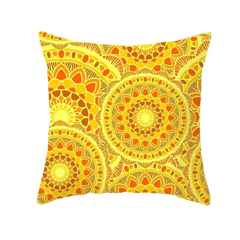 Lemon Pineapple Cushion Cover 45x45cm Summer Yellow Pillow Case Sofa Decoration Pillow Cover Geometric Striped Throw Pillowcase