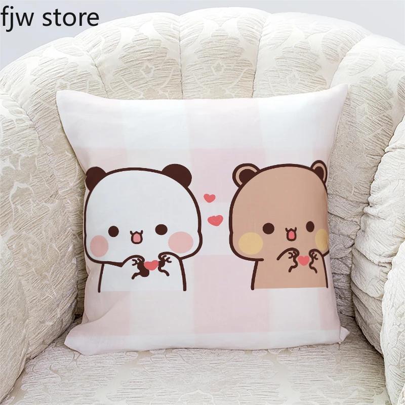 Милые наволочки с принтом панды Бубу и Дуду, домашний декор, кавайная мультяшная анимация, наволочка для диванной подушки, наволочки для спальни