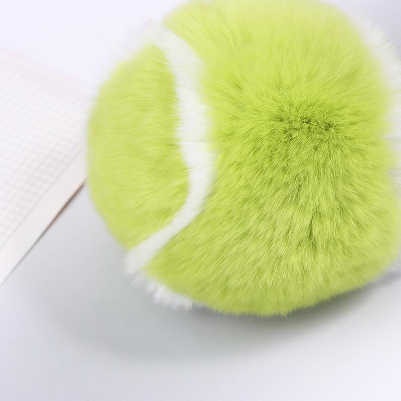 Мягкий пушистый теннисный мяч, плюшевый брелок, плюшевый мяч, брелок для девочек, рюкзак, подвесная сумка, подвесное украшение