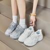 Summer Casual Chunky Platform Sneakers for Women Breathable Mesh Lace-Up Running Shoes Women's Lightweight Non-Slip Walking Shoes Tennis Sneakers