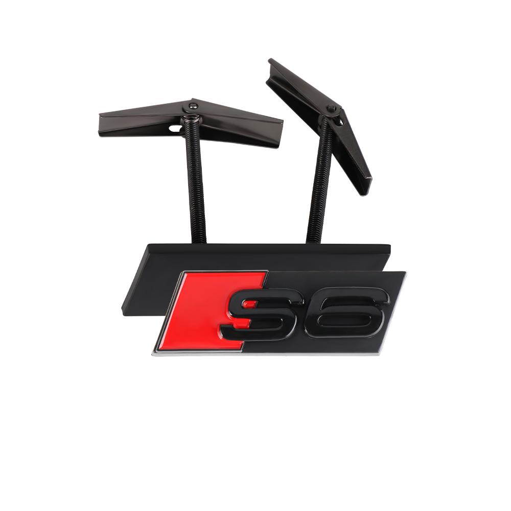 For Audi 3D ABS S3 S4 S5 S6 S7 S8 RS3 RS4 RS5 RS6 RS7 RS8 Logo Car Front Grille Emblem Decorative Accessories AutoBadge Styling
