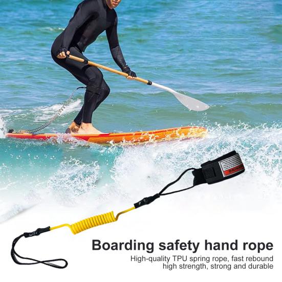 Поводок для доски для серфинга Yousheng из ТПУ, регулируемый спиральный пружинный ремешок для доски SUP, веревка для стоячей весла, веревка для ног, безопасный поводок для шортборда и лонгборда
