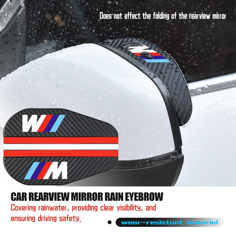 2PCS Car Rearview Mirror Rain Eyebrow Side Snow Sun Visor For BMW M 1 3 4 5 6 7 Series X1 X3 X4 X5 G20 G38 F48 E36 E39 AK0