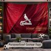 Wall Hanging Tapestry Custom NameSt. Louis Cardinals Pattern Personalized Printed Fabric Wall Decor