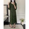 1011 new cotton and silk nightdress women's high-end printing short-sleeved long dress large size thin can be worn outside loungewear