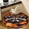 Raccoon Print,Autumn Leaves Pattern Chair mat Round Rug Office carpet, Non slip, Suitable for Living Rooms, Bedrooms decor.1205224a