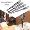 1/4” 5/16” 3/8” 1/2” 4PCS/Set Woodworking Square Drill Bit Wood Mortising Chisel Countersink Drill Bits Hole Saw Power Tool Kit