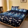 1 Simple Modern Butterfly Printed Matte Fitted Sheet Bedroom Printed Bed Cover Bedding (excluding Pillowcases)