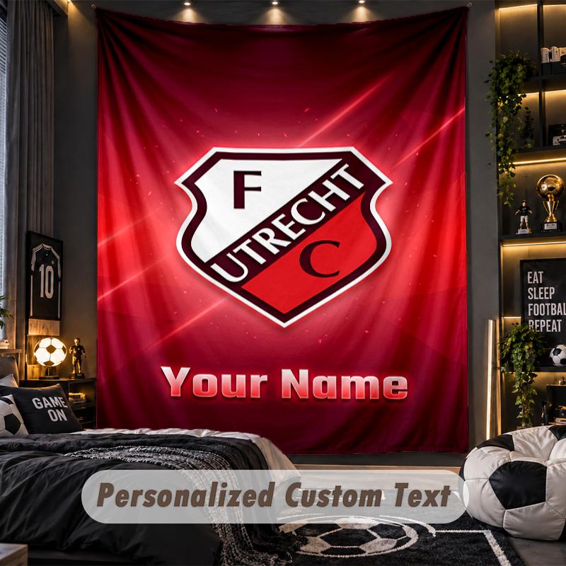 TapestryFC Utrecht Custom Name Text Personalized Wall Hanging Tapestry Home Wall Decor