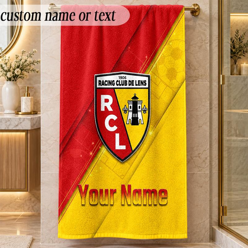 Beach Towelracing club de lens Custom Name Text Personalized Soft Towel for Beach Pool Indoor Home Decor Gift