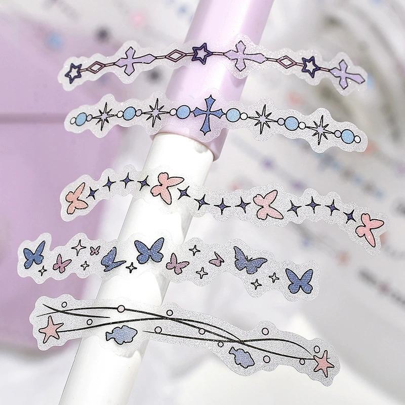 MINKYS Drean Star Butterfly Decorative Tape Sticker Scrapbook Journal DIY Tape Schoool Stationery
