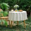 Linen Cotton Round Tablecloth Ruffle Table Cloth Vintage Dining Table Cover For Kitchen Coffee Table Party Birthday  Decor