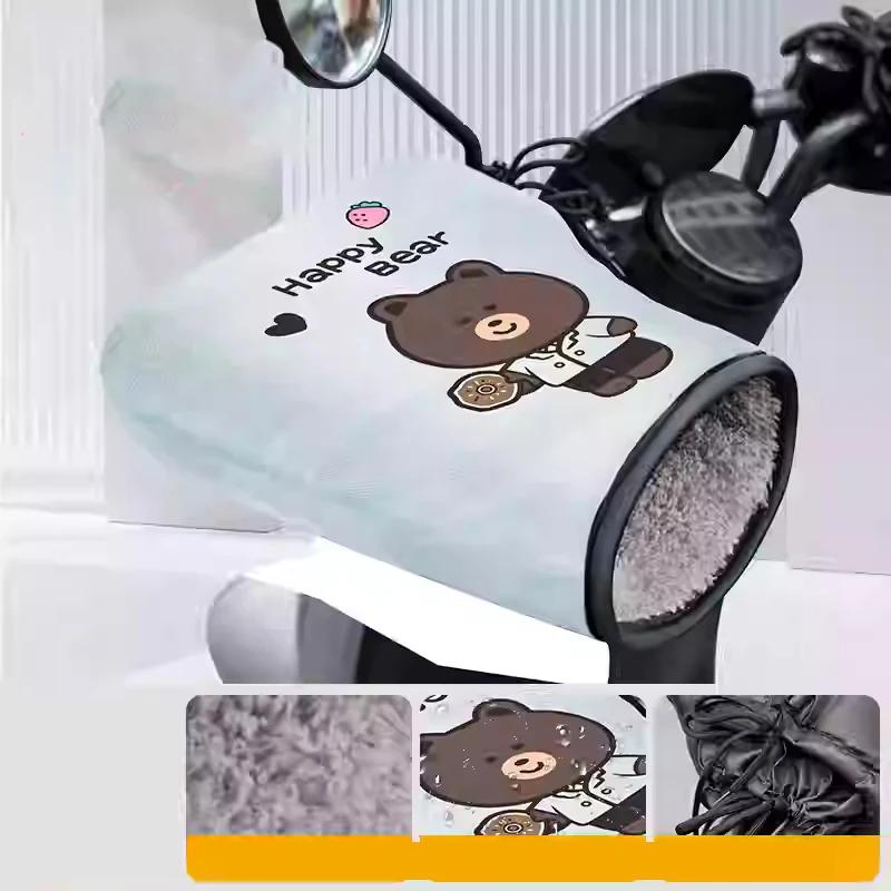 Зимние мотоциклетные муфты на руль Защитные Мотоциклетные Скутерные Толстые Теплые Муфты на Ручки Руля Дождестойкие Утеплители Мультяшные Перчатки