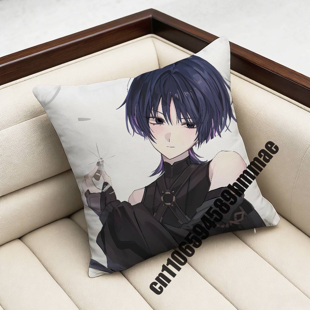 For Scaramouche Wanderer Genshin Impact Throw Pillow Case Sham 45X45Cm 35X35Cm Square Home Pillowcase Cushion Cover