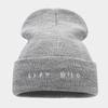 Autumn and Winter New Large Board Knitted Hat Men's Trendy Personality Retro Cold Hat Women's Fashion Letter Embroidery Simple Stacking Hat