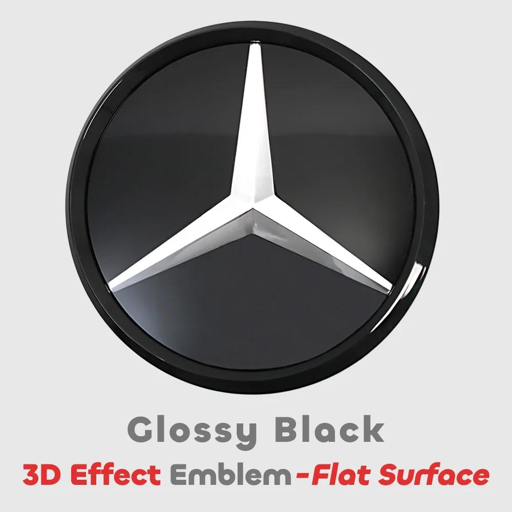vwnct1 New 2025 Front Grille Star Logo 3D Mirror Emblem With LED Lighting Chrome Silver Glossy Matte Black For Mercedes Benz E-Class W2
