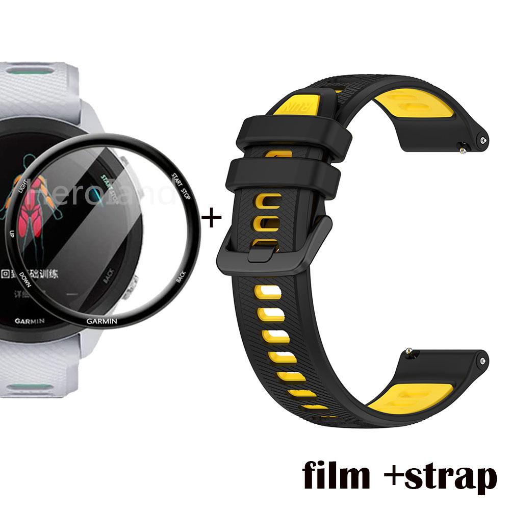 Модный силиконовый ремешок для часов 22 мм для Garmin Forerunner 265, умный браслет для Garmin Forerunner 255, браслет + пленка