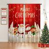 2024 Санта-Клаус С Новым годом Рождественская елка Красная зеленая Детская спальня Гостиная Домашнее украшение Шторы