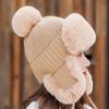 Women's Knitted Winter Hat with Removable Ear Flaps, Soft Lining, Stretchy Nylon, Polyester, Christmas Gift, Outdoor Cycling